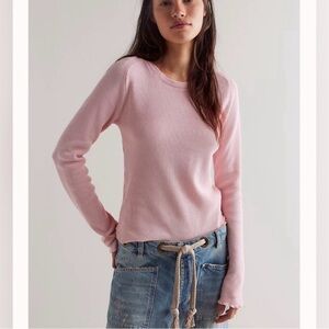 We The Free Waffle-Knit Long-Sleeve Top